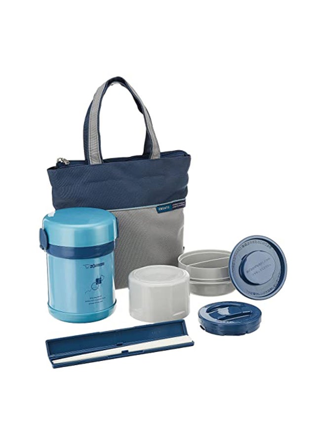 Zojirushi Stainless Steel Vacuum Lunch Jar 0.63L Aqua Blue  - Image 1