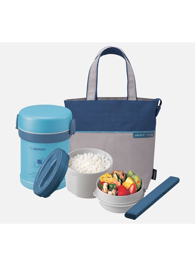Zojirushi Stainless Steel Vacuum Lunch Jar 0.63L Aqua Blue  - Image 5