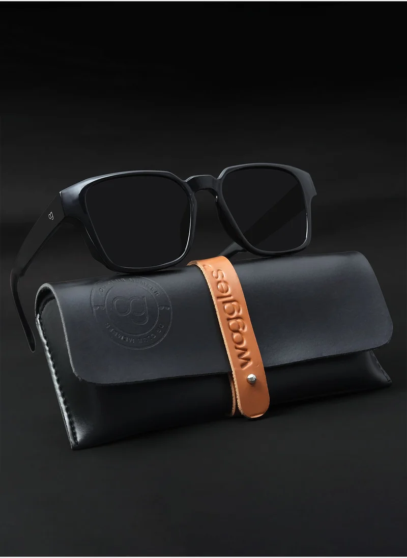 Woggles Uv-Protected Black Square Sunglasses
