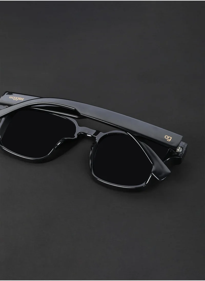 Woggles Uv-Protected Black Square Sunglasses
