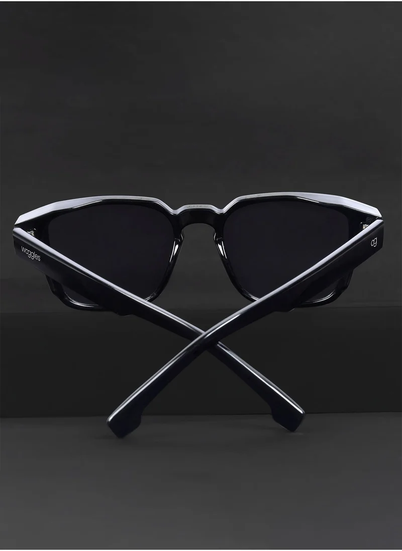 Woggles Uv-Protected Black Square Sunglasses