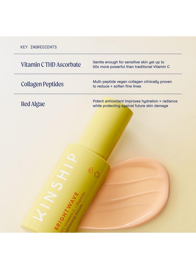 Kinship Brightwave Vitamin C Face + Eye Duo - 10% Vitamin C Serum (1 Fl Oz) + Brightening Eye Cream (0.5 Oz) | Fade Dark Spots - Reduce Fine Lines, Wrinkles, Dark Circles + Puffiness - All Skin Types  - Image 5