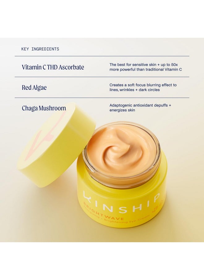 Kinship Brightwave Vitamin C Face + Eye Duo - 10% Vitamin C Serum (1 Fl Oz) + Brightening Eye Cream (0.5 Oz) | Fade Dark Spots - Reduce Fine Lines, Wrinkles, Dark Circles + Puffiness - All Skin Types  - Image 3