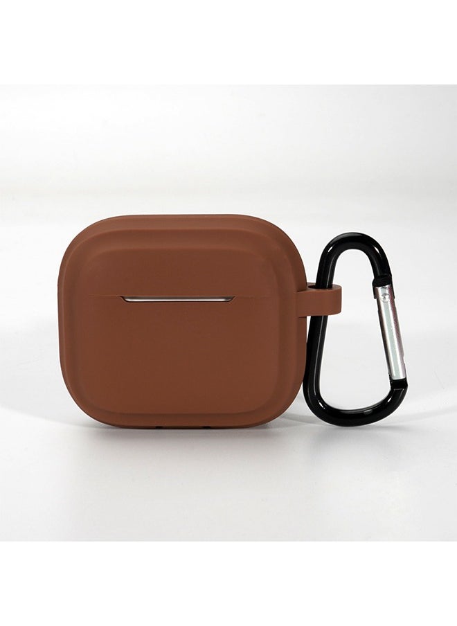 GRKC AirPods 4 Compatible Case, Silicone Protective Skin with Keychain Design, Compatible with Apple AirPods 4th Generation (2024), Front LED Visible, Brown  - Image 2
