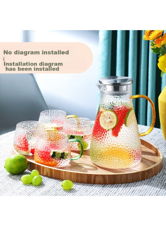 Tomimitsu Fuguang Glass Cup, Heat-resistant Glass Pitcher With Handle, Large Capacity Household Pitcher, Flower Tea Cup, Teapot, Cold Water Pitcher - Image 2