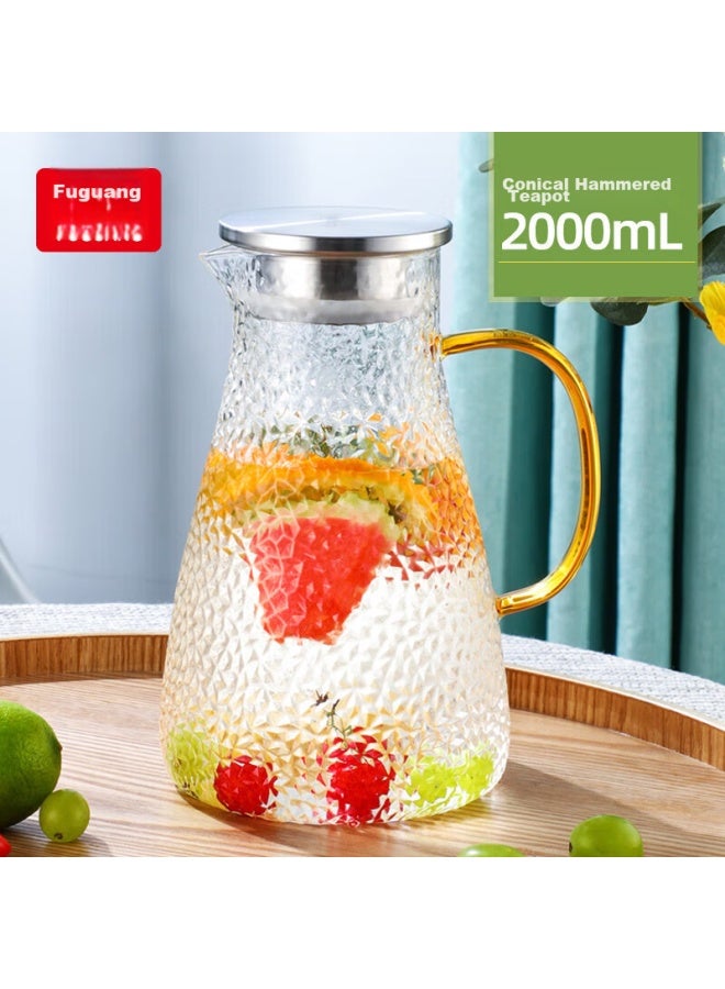 Tomimitsu Fuguang Glass Cup, Heat-resistant Glass Pitcher With Handle, Large Capacity Household Pitcher, Flower Tea Cup, Teapot, Cold Water Pitcher - Image 1