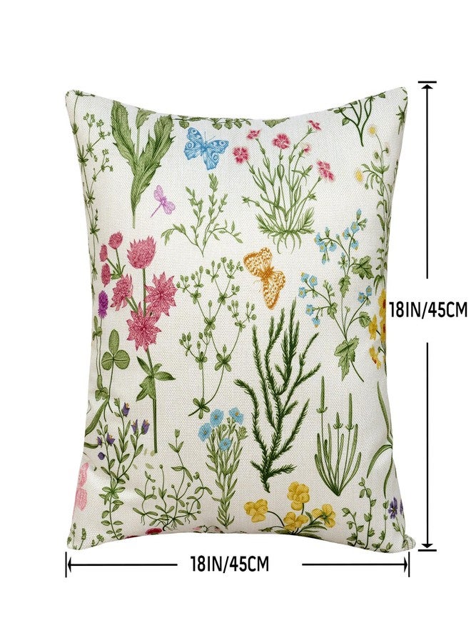 Yuubin Spring Summer Pillow Covers 18x18 Set of 4,Sage Green Wild Plant Floral Throw Pillows Case Outdoor Farmhouse Couch Home Sofa Bed Linen Pillow Decorations - Image 5