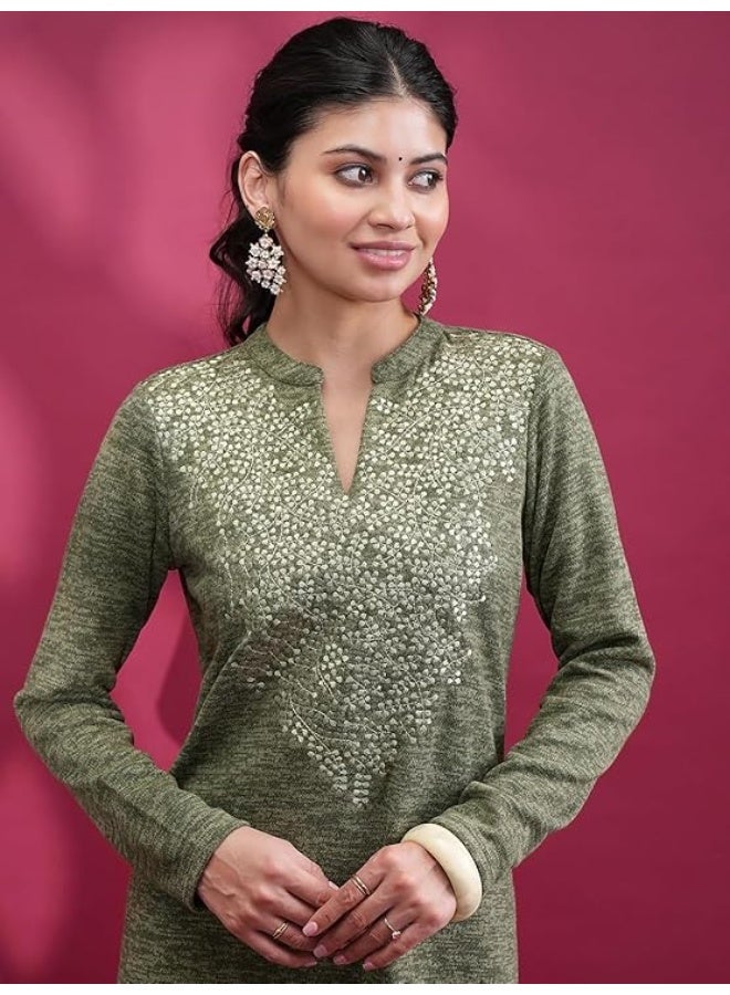 Vishudh Womens Kurta Sets green Polyester Blend{M) - Image 2