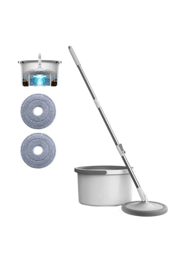 Denx 360 Degree Rotating Mop and Bucket Flat Self-Separating Laminating Mop Set with 2 Microfiber Pads and Extendable Handle Perfect for Cleaning All Kinds of Floors - Image 2