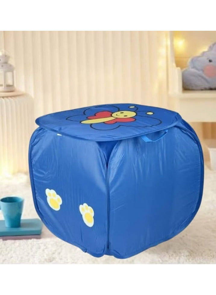 Multifunctional Foldable Organizer Basket for Toys and Laundry - Blue - Image 1