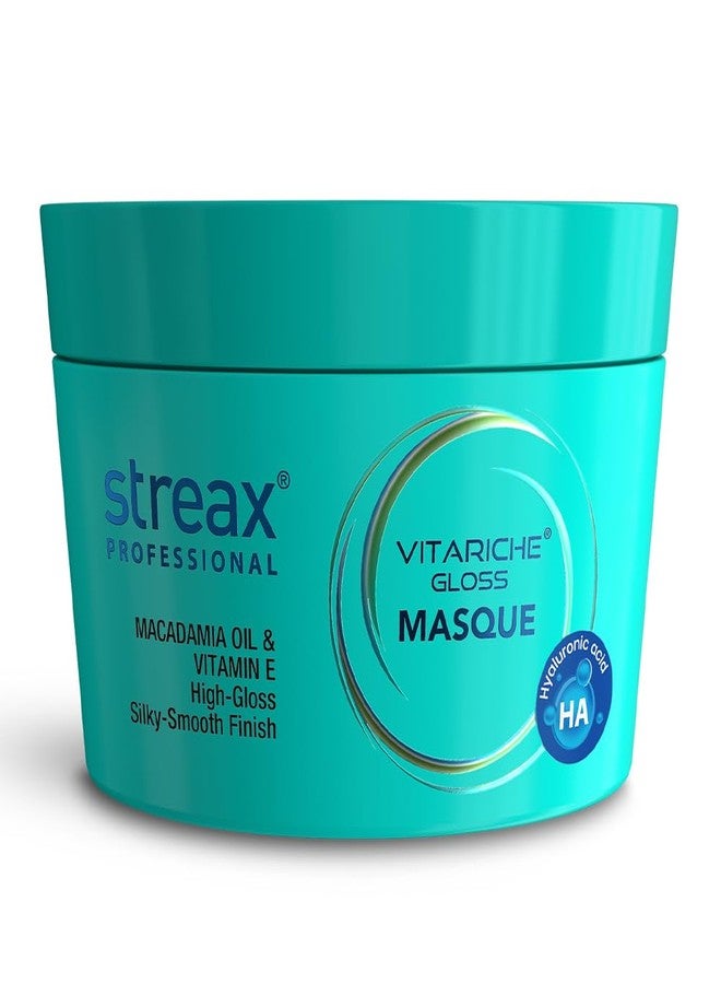 Streax Professional Vitariche Gloss Hair Mask With Hyaluronic Acid- 200gm, Deep Conditioner for Dry, Damaged & Frizz free Hair, Hydrating Masque with Hyaluron Molecules, Sulfate & Paraben-Free, Hair Mask for Frizzy Hair, For Smooth, Shiny, Bouncy, Hydrated Hair - Image 1