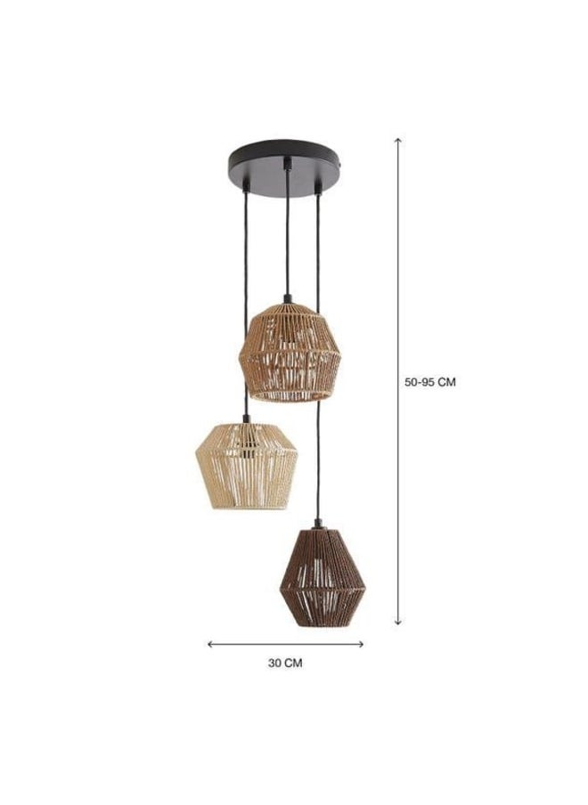 tbshomelamp Macrame-Boho Fabric Celling Lighting Beige 75x50 cm  - Image 4