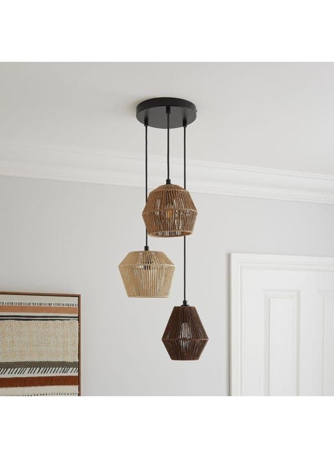 tbshomelamp Macrame-Boho Fabric Celling Lighting Beige 75x50 cm  - Image 2