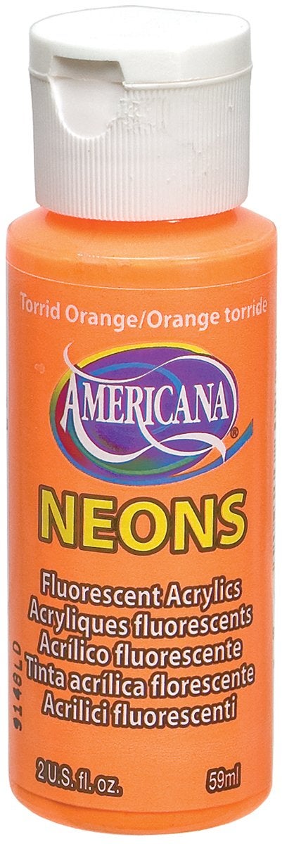 DecoArt Americana Neon's Paint, 2-Ounce, Torrid Orange