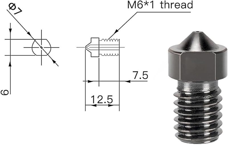 5 قطع 0.4 مم فوهة طابعة ثلاثية الأبعاد من الفولاد المقسى لـ Ender 3 Prusa I3 MK3 Hotend Extruder - Image 3