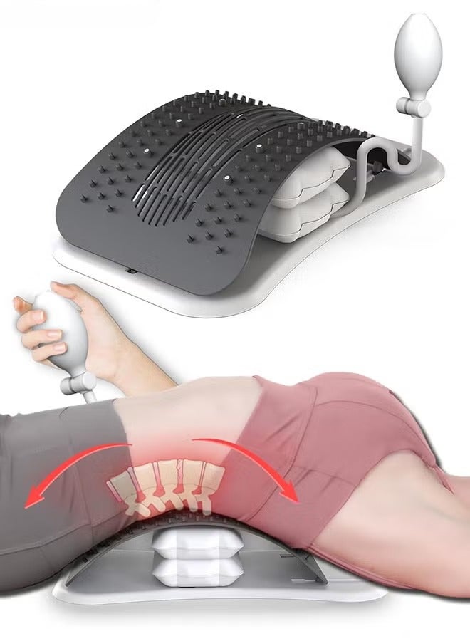 YelaJoy Back Stretcher for Lower Back Pain Relief, Inflatable Regulated Spine Decompressor, Ergonomic Spine Board with Acupressure Points, Back Cracker with Magnetic Therapy, Lumbar Support Board, Relief for Scoliosis, Suitable for Posture Corrector(Black) - Image 1