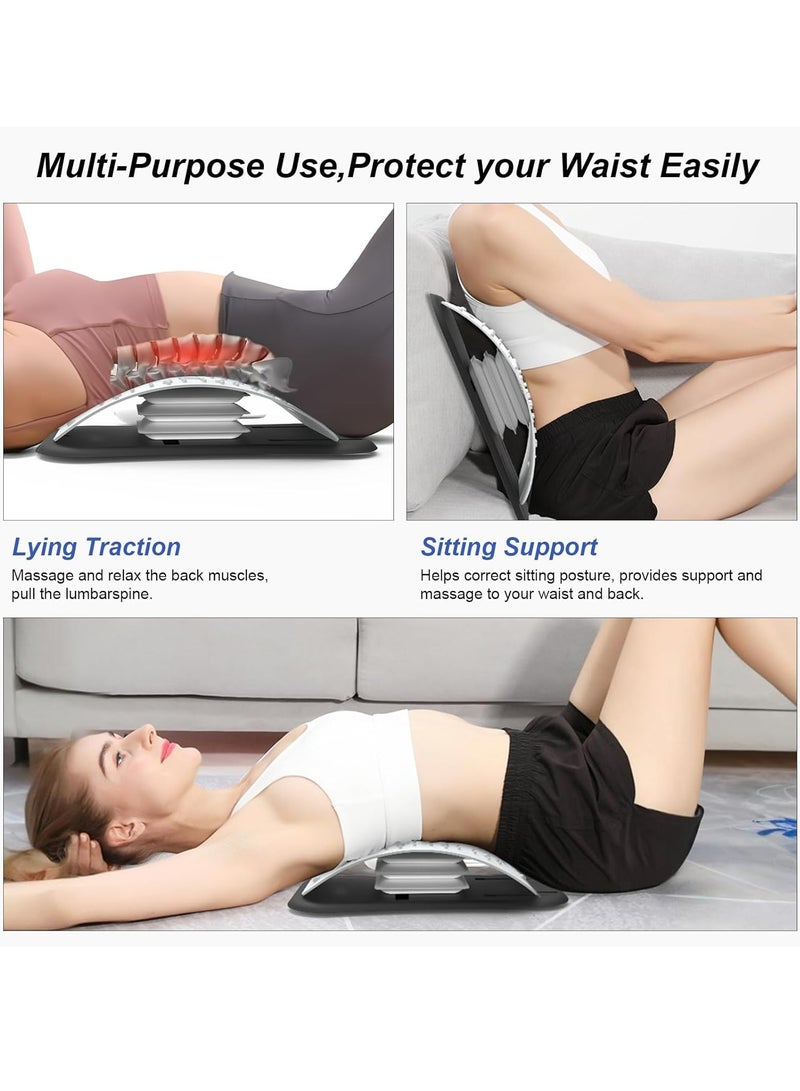 YelaJoy Back Stretcher for Lower Back Pain Relief, Inflatable Regulated Spine Decompressor, Ergonomic Spine Board with Acupressure Points, Back Cracker with Magnetic Therapy, Lumbar Support Board, Relief for Scoliosis, Suitable for Posture Corrector(Black) - Image 2