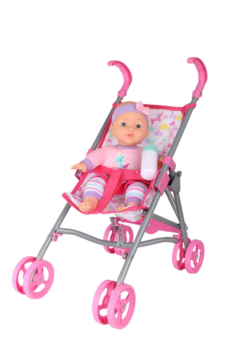Dream Collection, Baby Doll Care Gift Set with Stroller - Lifelike Baby Doll and Accessories for Realistic Pretend Play, Posable Soft Toy - 12â€ - Image 3