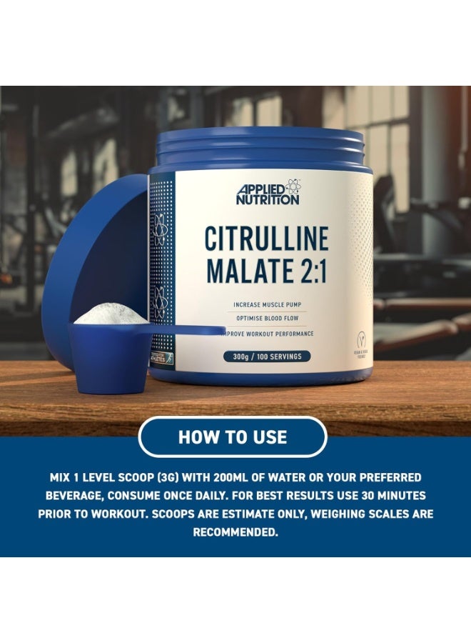 Applied Nutrition Citrulline Malate 2:1 Powder 300g (100 Servings) – 3000mg Per Serving Unflavoured Pre-Workout Amino Acid for Pump, Energy & Performance - Image 3