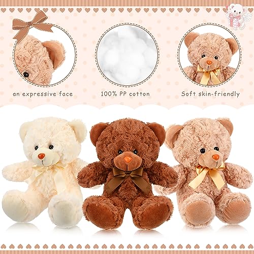 Civaner 9 Packs 8 Inch Bear Stuffed Animals Bulk Plush Bears Doll Toys for Baby Shower Graduation Birthday Wedding Christmas Decorations Party Favor GiftBright Color - Image 5