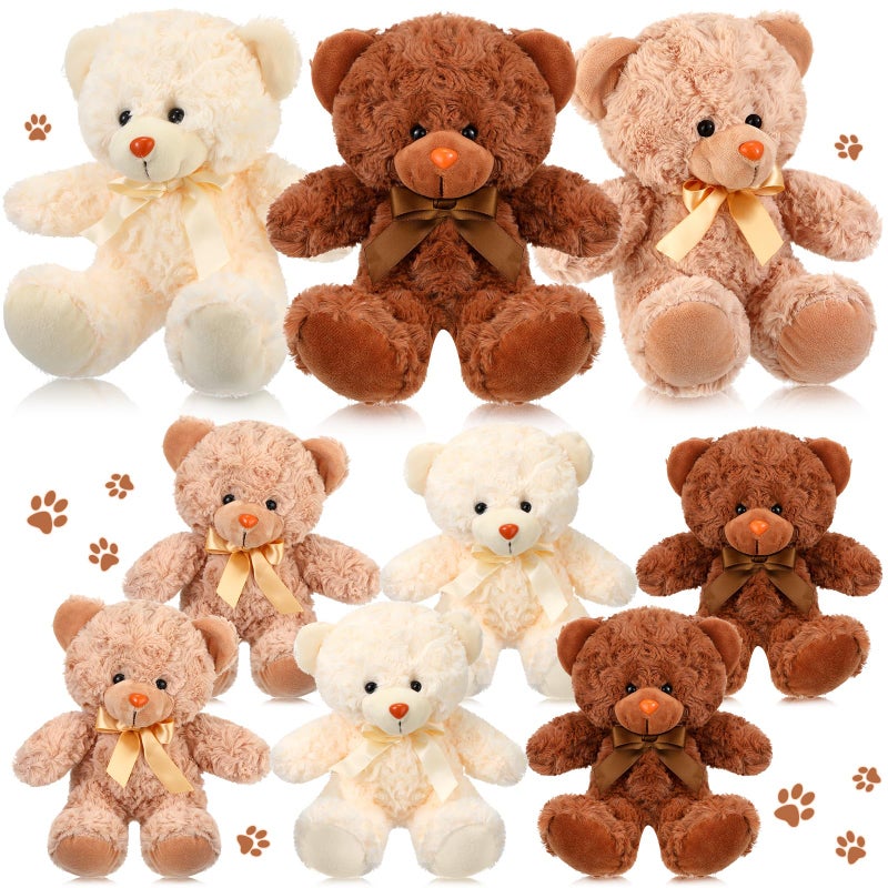 Civaner 9 Packs 8 Inch Bear Stuffed Animals Bulk Plush Bears Doll Toys for Baby Shower Graduation Birthday Wedding Christmas Decorations Party Favor GiftBright Color - Image 3