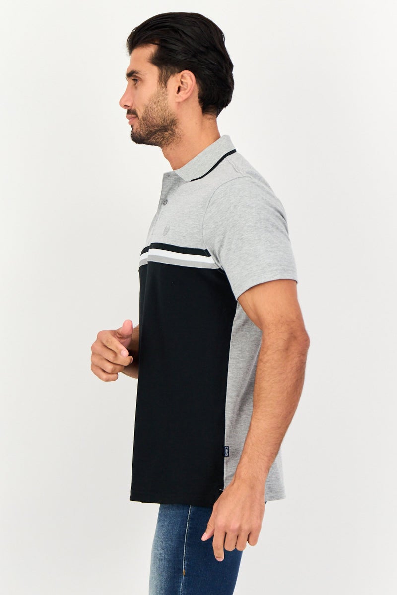 Chaps Men Regular Fit Colorblock Short Sleeve Polo Shirt, Multicolor - Image 2