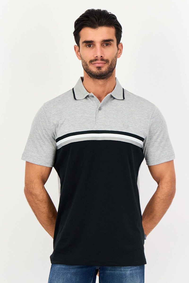 Chaps Men Regular Fit Colorblock Short Sleeve Polo Shirt, Multicolor - Image 1