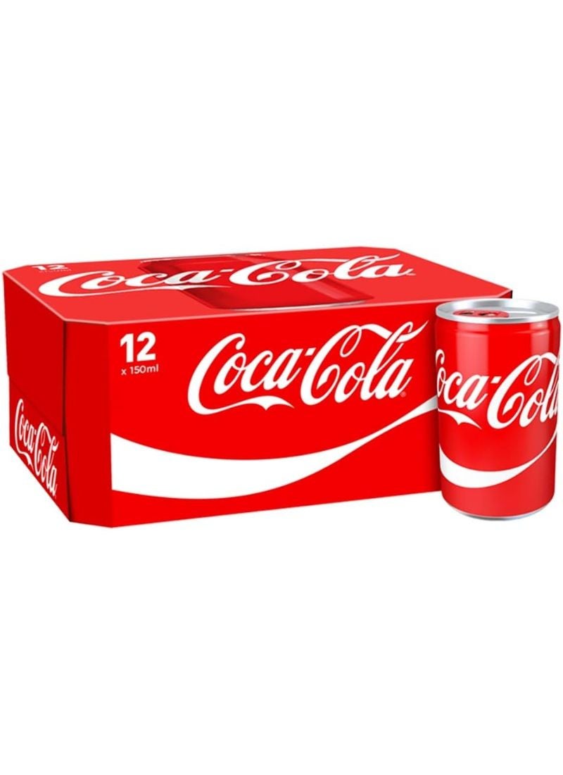 Coca-Cola Original Taste Carbonated Soft Drink Cans 12 x 150ml - Image 1