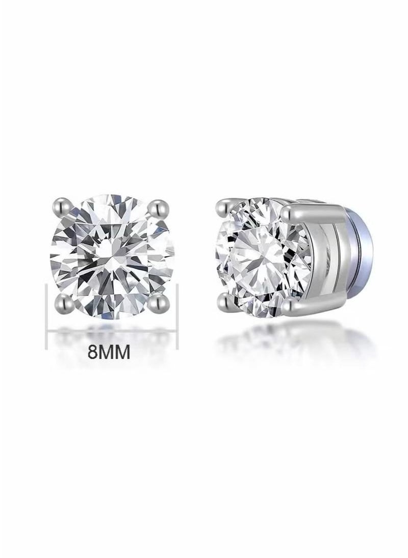 Magnetic Stud Earrings for Men & Women – 8mm Non-Piercing Stainless Steel Hypoallergenic Earrings, 1 Pair  - Image 4