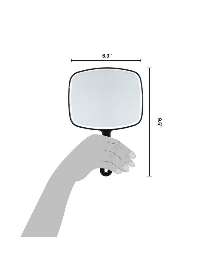 ForPro Professional Collection ForPro Professional Collection Premium Hand Mirror with Handle, 6.3" W x 9.6" L, Multi-Purpose Handheld Mirror with Distortion-Free Reflection, Black  - Image 3