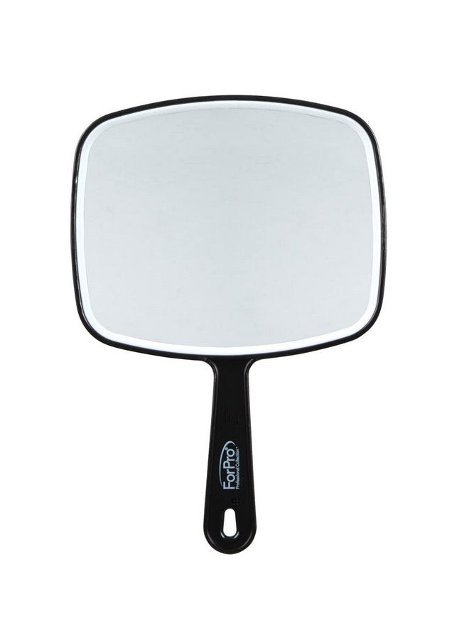 ForPro Professional Collection ForPro Professional Collection Premium Hand Mirror with Handle, 6.3" W x 9.6" L, Multi-Purpose Handheld Mirror with Distortion-Free Reflection, Black  - Image 1
