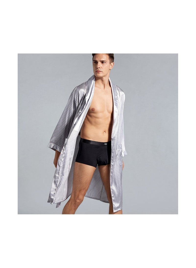 Loquat Printed Pyjama Robe Silver  - Image 2