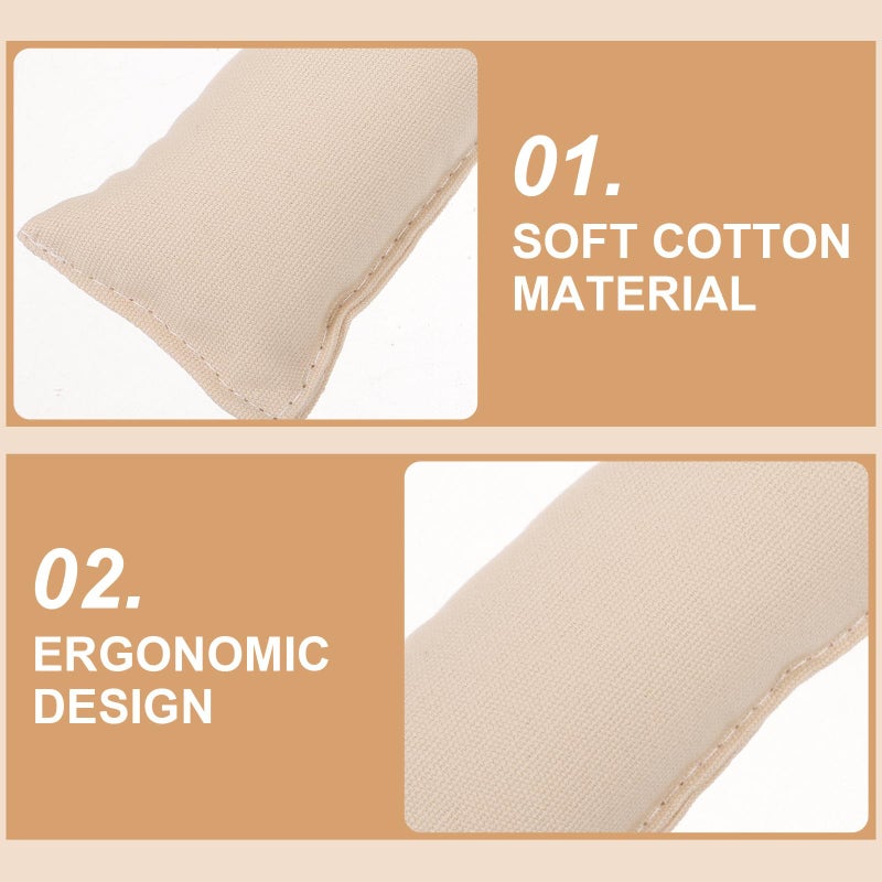 Cotton Non Slip Elbow Wrist Mat Pad 13x5cm Creamy White Keyboard Support Office Desk - Image 5