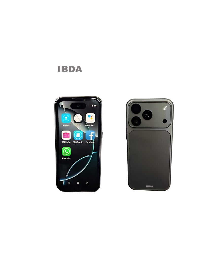 IBDA 17 pro max mini Small Mobile Phone, 4" AMOLED Display & Logo, 8 RAM / 512 ROM, Compact Finger Small Size Android Mobile, Dual SIM, Pocket Smartphone, 4G Network Cell Phone, High Quality Cameras - Image 1