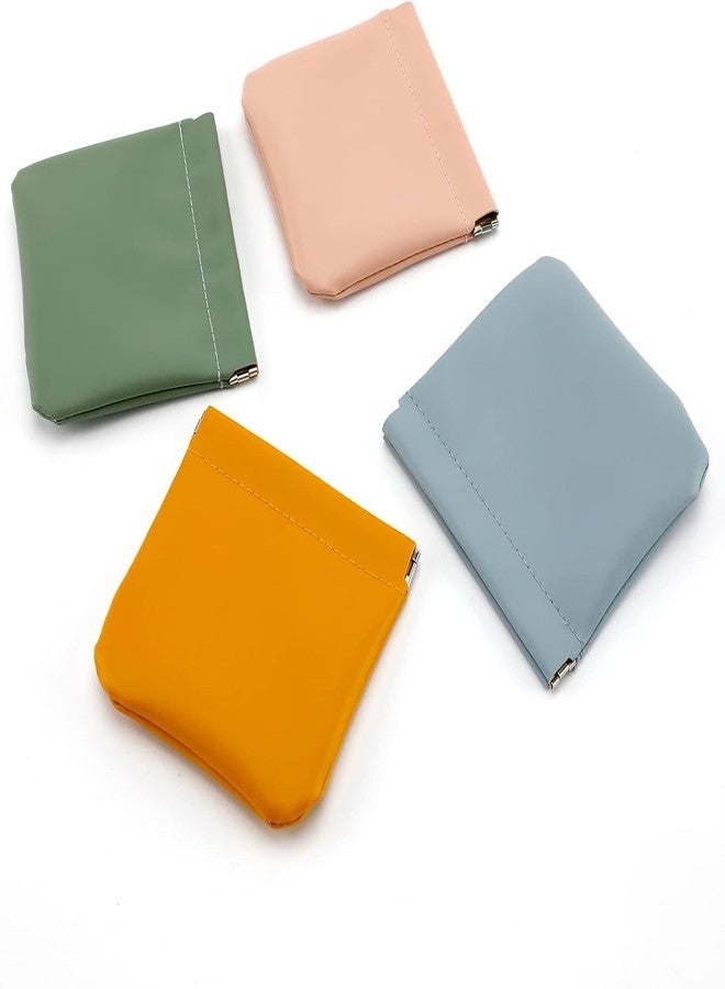 ECHSRT 2 Pcs Small Pouches for Women Girls, Aesthetic Lipstick Bag, Cute Mini Cosmetic Bag, Daily Travel Organizer, Corduroy Fabric Coin Pouch, Squeeze-Open (2, Coffee + Lime Yellow) - Image 4