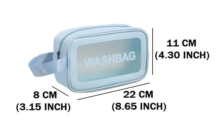 TS WITH TECHSUN Makeup Pouch Travel Toiletries Organizer Cosmetic Bags Portable Organizer Case Carry Pouch for Women Bathroom, Travel Essentials for Women, Toiletry Bag (Small, Blue) - Image 5