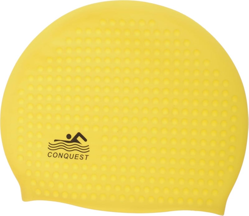 Silicone Swimming Training Head Cover With Small Scars Design To Prevent Slip - Yellow