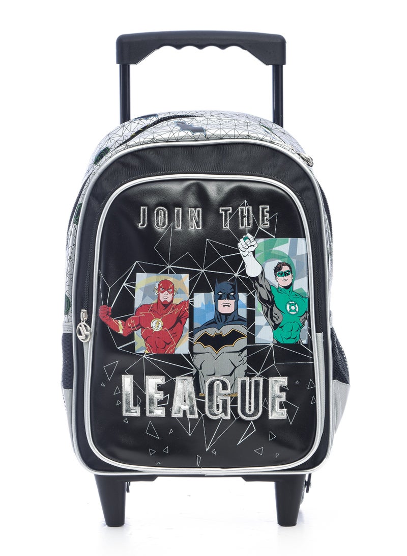 Justice League 14" Trolley Bag with Lunch Bag & Pencil Case - Image 2