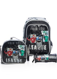 Justice League 14" Trolley Bag with Lunch Bag & Pencil Case  - Image 1