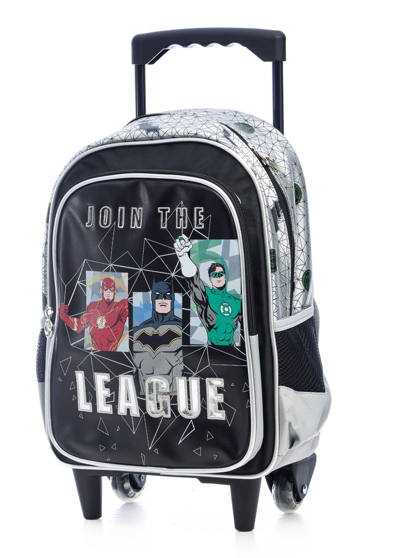 Justice League 14" Trolley Bag with Lunch Bag & Pencil Case - Image 3