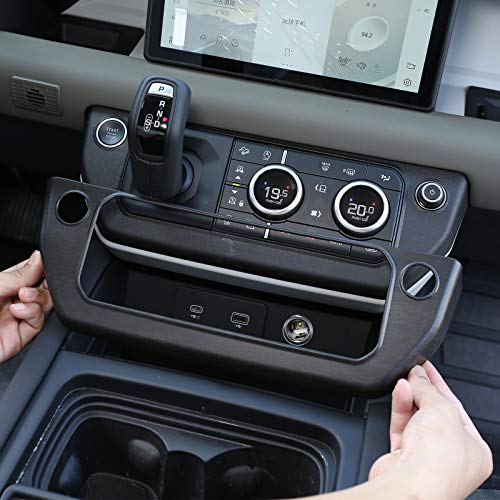 CHEYA ABS Center Control Air Conditioning Mode Button Frame for Land Rover Defender 110 2020 Car Accessories (Oak Wood Grain) - Image 1
