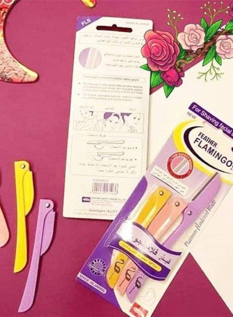 women  face and body shavers each  pack contains of 3 pcs pink ,yellow , purple - 3 packs set - Image 3