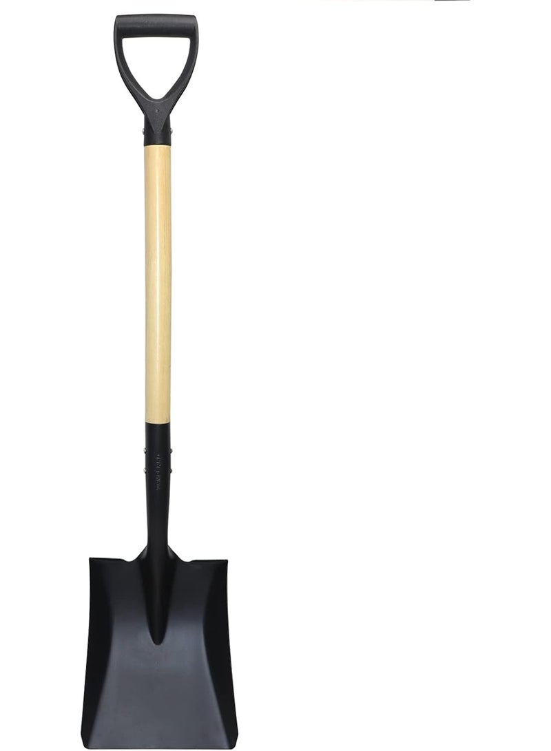 Festive Gallery Mini Square Shovel | Compact Metal Garden Spade with Wooden Handle | Durable Hand Tool for Digging, Planting & Soil Work - Image 1