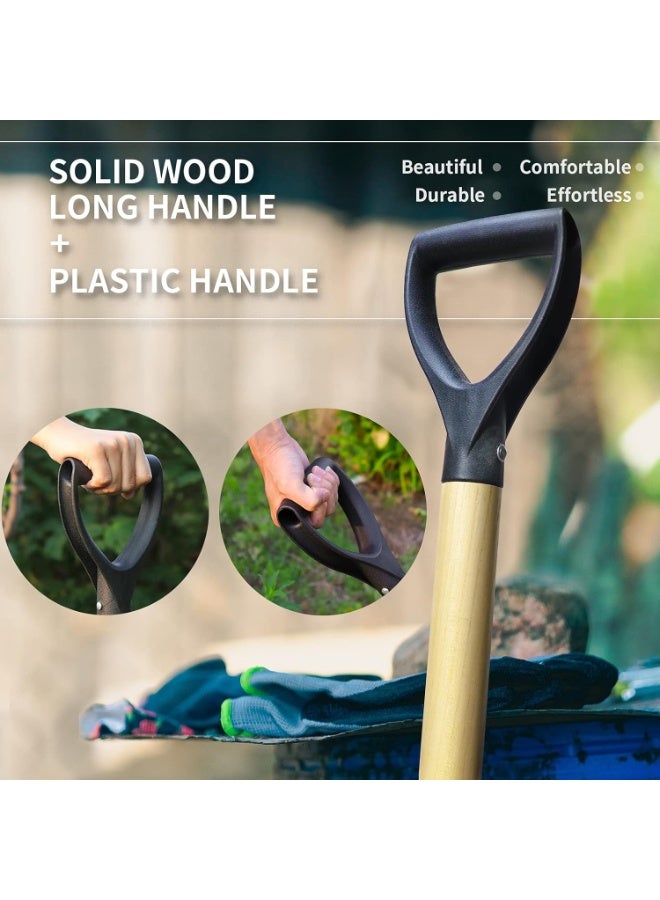 Festive Gallery Mini Square Shovel | Compact Metal Garden Spade with Wooden Handle | Durable Hand Tool for Digging, Planting & Soil Work - Image 2