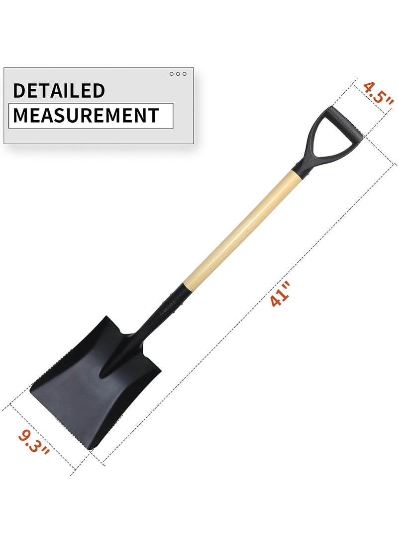 Festive Gallery Mini Square Shovel | Compact Metal Garden Spade with Wooden Handle | Durable Hand Tool for Digging, Planting & Soil Work - Image 4