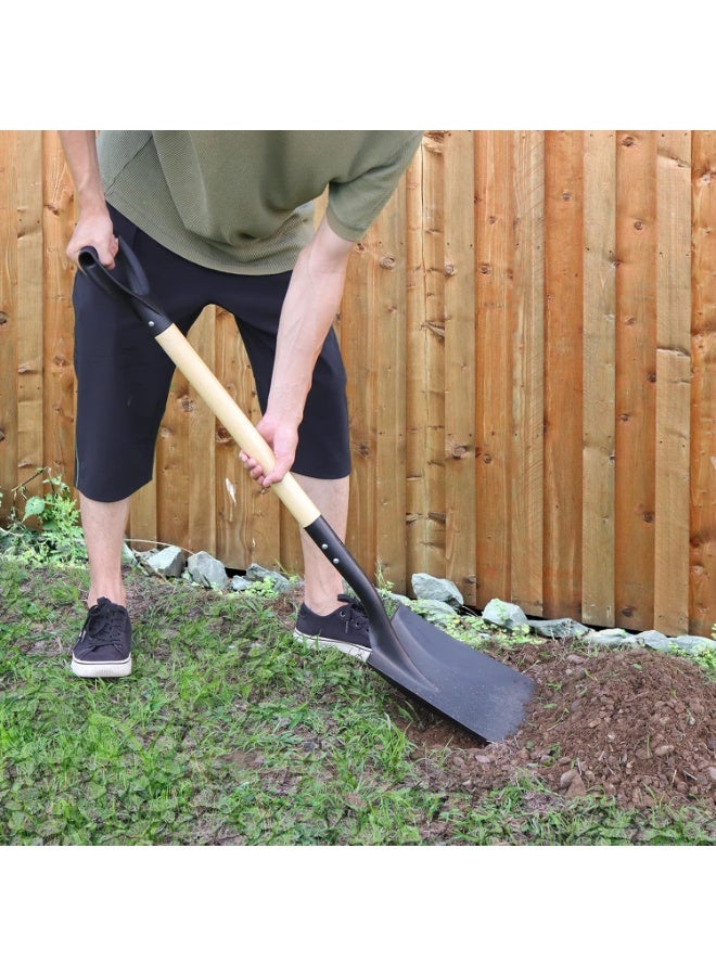 Festive Gallery Mini Square Shovel | Compact Metal Garden Spade with Wooden Handle | Durable Hand Tool for Digging, Planting & Soil Work - Image 5