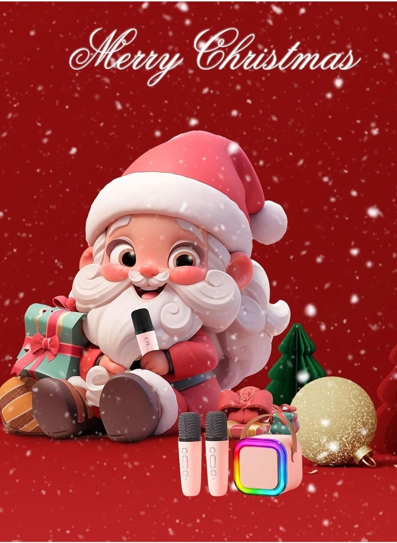 Mini Karaoke Machine with Bluetooth Speaker and Dual Wireless Microphones for Kids & Adults - Image 5