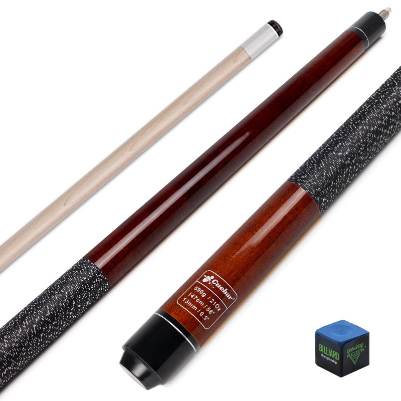 CUEBAR Pool Stick 58 2Piece Pool Cue for Adults House Bar Billiard Cue Sticks with 13mm Tip for Men Women Brown21 Oz
