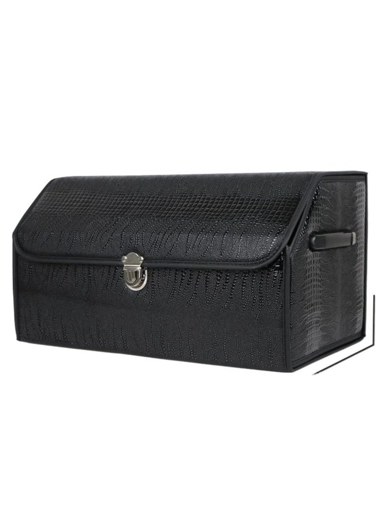 Manful Outdoor Foldable Car Trunk Storage Box Black, Car Storage Box, Thick Leather Storage Box Storage Box, Foldable  - Image 1