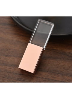 ماركة غير محددة قرص U مضيء كريستالي DIY داخل LOGO Business Gift USB 2.0 3.0 قرص U معدني عالي السرعة - اللون: ذهبي وردي - السعة: USB2.0 16 جيجابايت  - Image 1